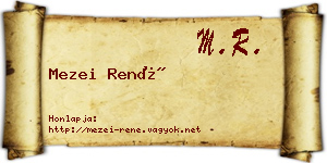 Mezei René névjegykártya